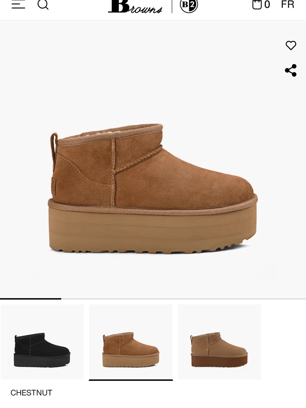 UGG Chestnut Platform Shearling Clog